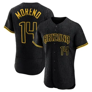 Men's Authentic Black Gabriel Moreno Arizona Diamondbacks Snake Skin City Jersey