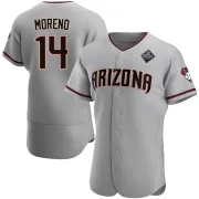 Men's Authentic Gray Gabriel Moreno Arizona Diamondbacks Road 2023 World Series Jersey