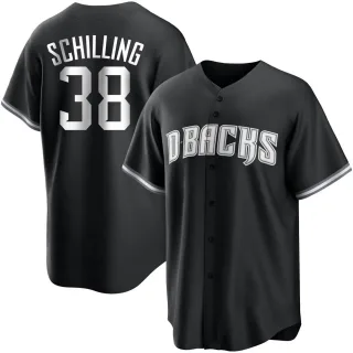 Men's Replica Black/White Curt Schilling Arizona Diamondbacks Jersey