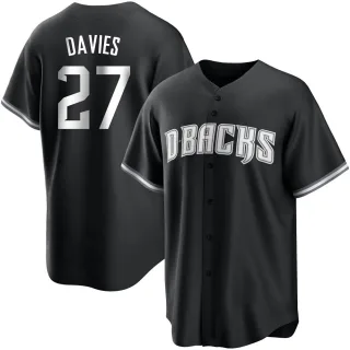 Men's Replica Black/White Zach Davies Arizona Diamondbacks Jersey