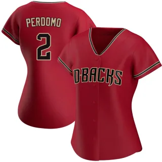 Women's Authentic Red Geraldo Perdomo Arizona Diamondbacks Alternate Jersey