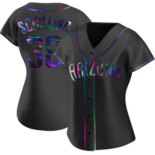 Women's Replica Black Holographic Curt Schilling Arizona Diamondbacks Alternate Jersey