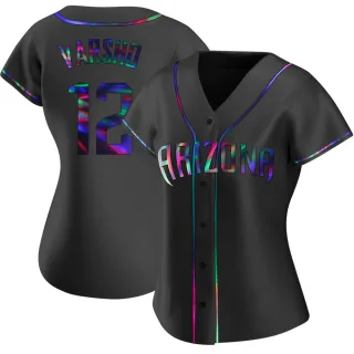 Women's Replica Black Holographic Daulton Varsho Arizona Diamondbacks Alternate Jersey